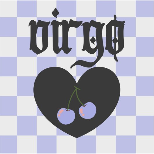 Maagd Gotische Esthetische Geruite Cherry Art Sticker (Voorkant)