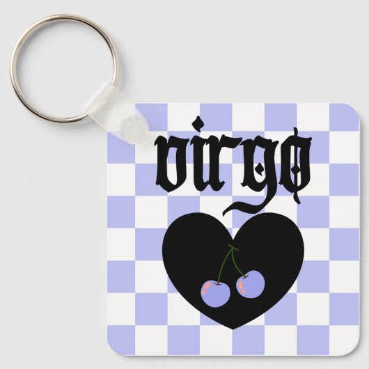 Maagd Gotische Esthetische Geruite Kersen Ontwerp Sleutelhanger (Voorkant)