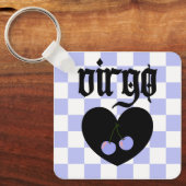 Maagd Gotische Esthetische Geruite Kersen Ontwerp Sleutelhanger (Voorkant)