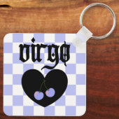 Maagd Gotische Esthetische Geruite Kersen Ontwerp Sleutelhanger (Achterkant)