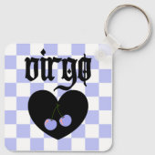 Maagd Gotische Esthetische Geruite Kersen Ontwerp Sleutelhanger (Achterkant)