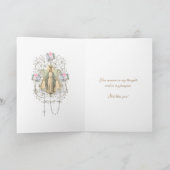 Maagd hagelbui Maria Katholieke Vintage Floral   Kaart (Binnen)