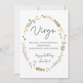 Maagd Happy Birthday Kaart Hartverwarmend Maagd Gi (Voorkant)