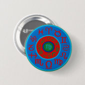 Maagd - Hemelse Dierenriem Ronde Button 5,7 Cm (Voorkant /achterkant)