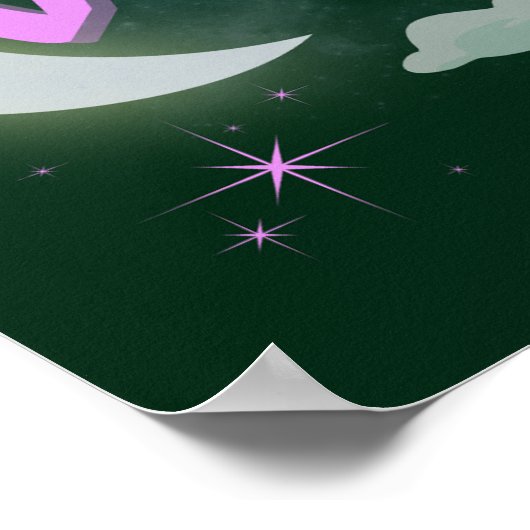 Maagd Hemelse Maan Wolk Sterren Astrologie Kunst Poster (Hoek)