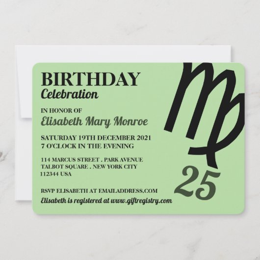 Maagd, het meisje, sterrenbeeld dierenriem, verjaa kaart (Voorkant)