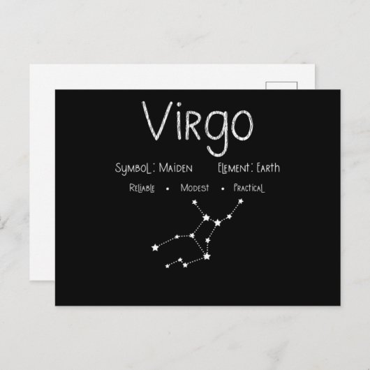 Maagd Horoscoop Astrologie Sterrenbeeld Verjaardag Briefkaart (Voorkant / Achterkant)