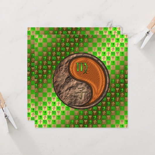 Maagd & Hout Rat Kaart (Voorkant / Achterkant in situ)