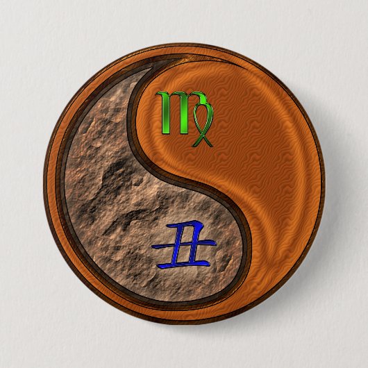 Maagd & Houten Os Ronde Button 7,6 Cm (Voorkant)