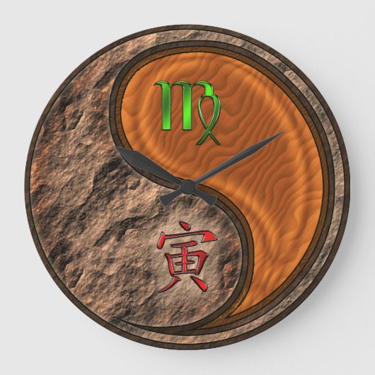 Maagd & Houten Tijger Grote Klok (Voorkant)