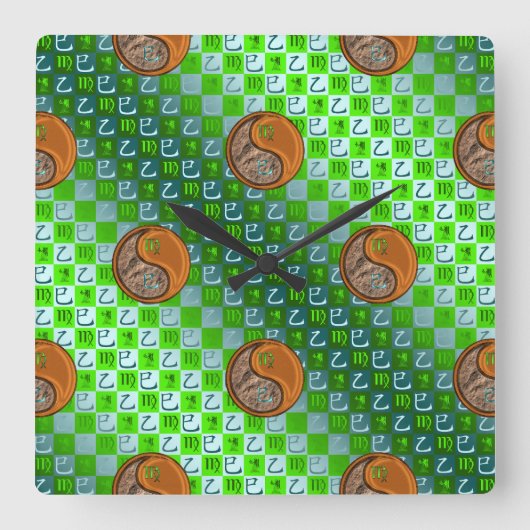 Maagd & Houtslang Wandklok (Voorkant)