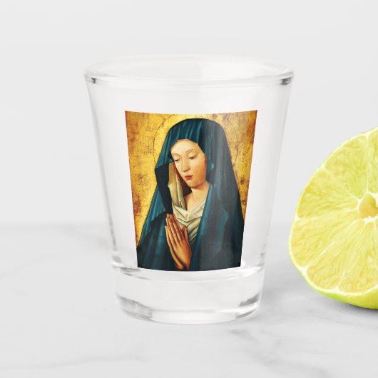 Maagd in gebed van Riga Shot Glas (Voorkant)