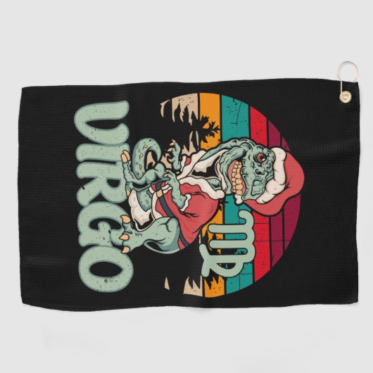 Maagd Kerstmis Dinosaurus Boom Rex Grappige Kerstc Golfhanddoek (Horizontaal)