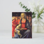 Maagd & Kind en vijf engelen van Botticelli Postc Briefkaart (Staand voorkant)