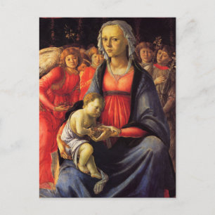 Maagd & Kind en vijf engelen van Botticelli Postc Briefkaart
