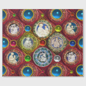 MAAGD, KIND, ENGELEN, BLOEMENKERSTKRONEN, PARELTJE CADEAUPAPIER (Vlak)