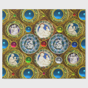 MAAGD, KIND, ENGELEN, BLOEMENKERSTKRONEN, PARELTJE CADEAUPAPIER