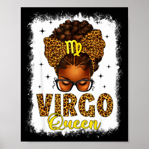 Maagd koningin rommelige knot luipaard boog zwarte poster
