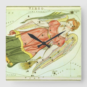 Maagd Maagd Antieke Constellatie Urania's Spiegel Vierkante Klok