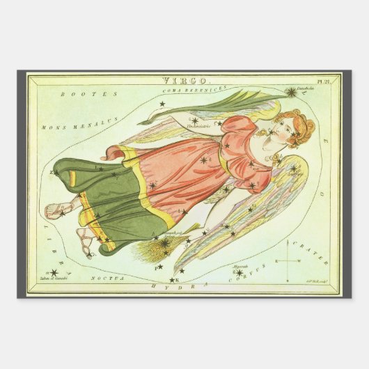 Maagd Maagd  Constellatie Urania's Mirror Inpakpapier Vel (Voorkant 2)