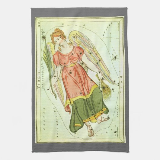 Maagd Maagd  Constellatie Urania's Mirror Theedoek (Verticaal)