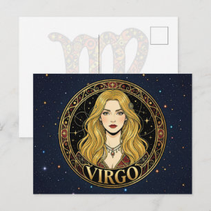 Maagd Maagd Dierenriem Symbool Briefkaart