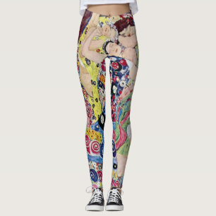 Maagd (Maagd), Gustav Klimt, Vintage Art Nouveau Leggings