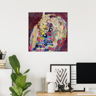 Maagd (Maagd), Gustav Klimt, Vintage Art Nouveau Poster