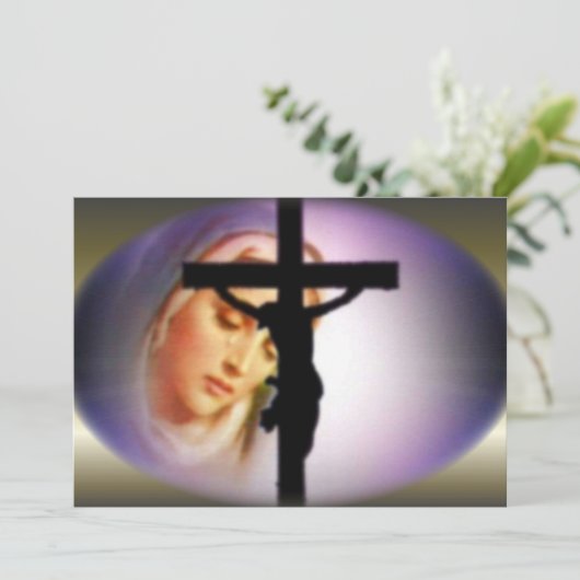 Maagd Maagd Maria in de schaduw van het kruis (Staand voorkant)