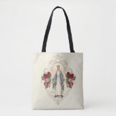 Maagd Maagd Maria zonder zegen Rozen Religieus kat Tote Bag (Voorkant)