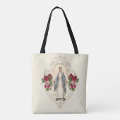 Maagd Maagd Maria zonder zegen Rozen Religieus kat Tote Bag (Achterkant)