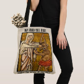 Maagd Maagd Mary, zonder geld, slaat de duivel in Tote Bag (Dichtbij)