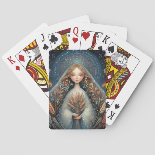 Maagd Maagd Sterrenbeeld Astrologie Hemels Verjaar Pokerkaarten (Achterkant)