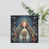 Maagd Maagd Zodiac Astrologie Hemelverjaardag Kaart (Staand voorkant)