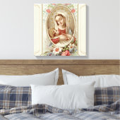 Maagd Madonna Maria met Christus Kind Jezus Rozen Canvas Afdruk (Insitu (Slaapkamer))