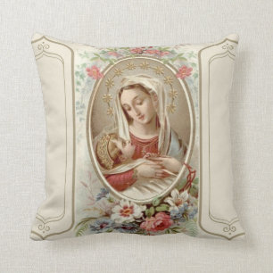 Maagd Madonna Mary met Jezus Rozen Kussen
