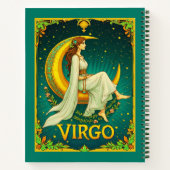 Maagd Maiden Zittend op Crescent Moon Journal Notitieboek (Achterkant)
