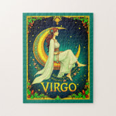 Maagd Maiden Zittend op Halve Maan Legpuzzel (Verticaal)