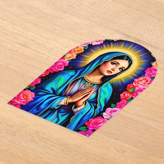 Maagd Maria als Onze-Lieve-Vrouw van het Doopsel v Acryl Uitnodigingen (Laagn)