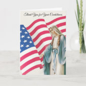 Maagd Maria Amerikaanse vlag condoleance bedankt (Voorkant)