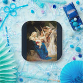 Maagd Maria, Baby Christus Jezus, met Engelenpapie Papieren Bordje (Feest)