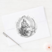 Maagd Maria baby Jesus halve maan Art Poster Ronde Sticker (Envelop)