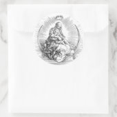 Maagd Maria baby Jesus halve maan Art Poster Ronde Sticker (Tas)