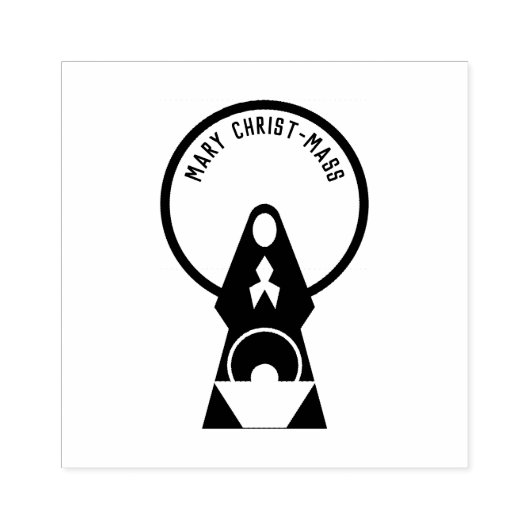 Maagd Maria Baby Jesus in Manger Rubberstempel (Afrduk)