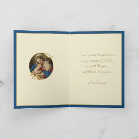  Maagd Maria Baby Jesus Schrift Feestdagen Kaart (Binnen)