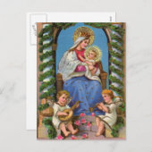 Maagd Maria Baby Jesus Vintage Kerst Briefkaarten (Voorkant / Achterkant)