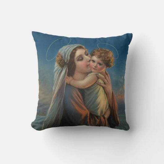 Maagd Maria Baby Jesus zonder blote maagd Kussen (Voorkant)
