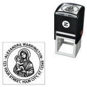 Maagd Maria Baby Jezus #2 Naam Retouradres Zelfinktende Stempel (In situ)