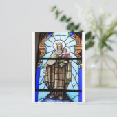 Maagd Maria baby Jezus Christus gekleurd glas Briefkaart (Staand voorkant)