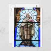 Maagd Maria baby Jezus Christus gekleurd glas Briefkaart (Voorkant / Achterkant)